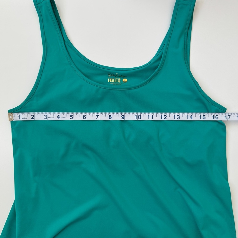Lilly Pulitzer Teal Luxletic Sunray Bra Tank Top | Size Large - Picture 7 of 9
